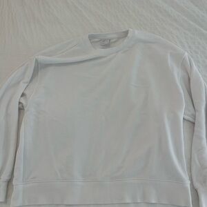 TNA cozy fleece terry fleece  Crewneck Sweater in White